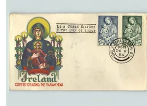 STAEHLE Irlanda 1954 NATALE, Commemorazione L'Anno Mariano, 2 francobolli, + Incl. - Foto 1 di 2