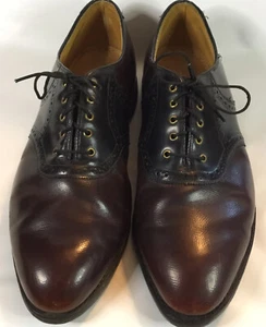 Zapatos de golf vintage Johnston Murphy impermeables para hombre talla 12 personalizados Vibram sin clavos - Imagen 1 de 10