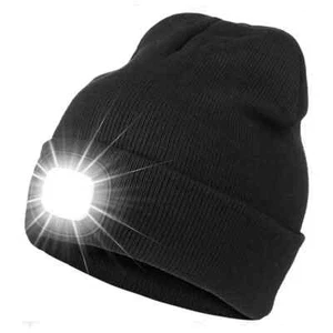 Bonnet LED Rechargeable USB – Chaud, Randonnée, Pêche, Camping, Travail Nocturne - Picture 1 of 30