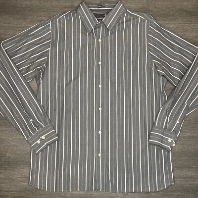 Duck Head Jeans Co Mens Long Sleeve Button Down Gray Striped Cotton XL - Image 1 of 4