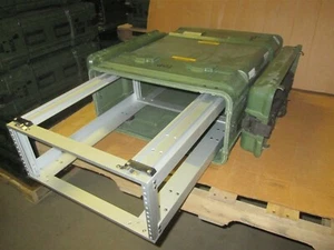 Rackmount 04U x24 Slide Out General Dynamics Composite Shock Mount Rack Case A1 - Picture 1 of 12