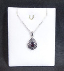 0.82 ct Natural Pear Shape Garnet Solid Sterling Silver Italian Necklace