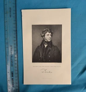 Original 1846 Antique Engraving Print George James Agar Ellis Baron Dover Fisher - Picture 1 of 1