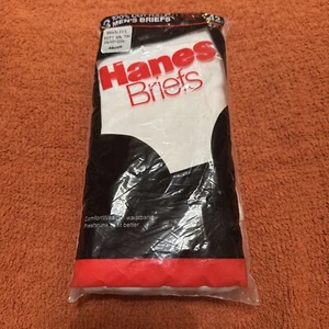 Vintage 1987 Hanes Men's Size 42 Cotton Briefs 3 Pack Underwear Sealed - Picture 1 of 3