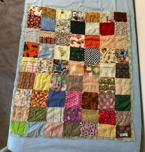 Handmade Patchwork Quilt Baby 33x34 - Picture 1 of 16