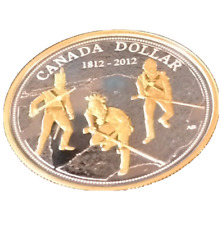 2012 Canada SE War of 1812 silver dollar gold plated 1812-2012