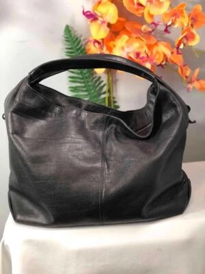 ARCADIA Black Pebbled Slouchy Leather Hobo Shoulder Bag - Image 1 of 4