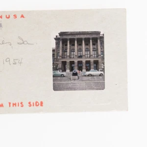 Vintage 3D-Stereo Slide Kodachrome Des Moines Capitol Bldg IA 50's Cars - Picture 1 of 2