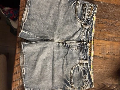 Pantalones cortos de mezclilla Billabong para mujer talla 11 azules con logotipo tiro bajo Foto 1 de 4