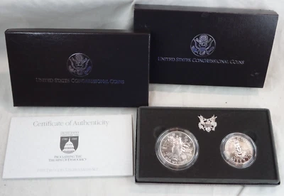 1989-D Congressional Silver Dollar & Half 2 Coins US Mint Commemorative OGP - Image 1 of 4