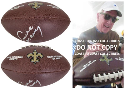 Archie Manning Firmado New Orleans Saints Logo Prueba de Fútbol Certificado de Autenticidad Autografiado Foto 1 de 4