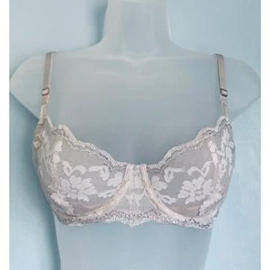 Victoria's Secret Bra 34C Push Up Without Padding White and Silver - Picture 1 of 10