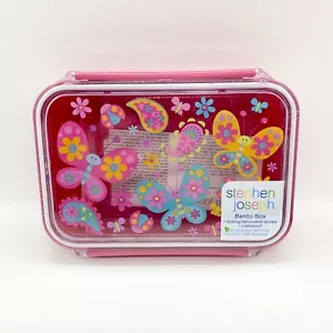 Stephen Joseph Kids BENTO BOX Pink w/ Butterflies Adjustable Leak Proof *SEALED* - Picture 1 of 4