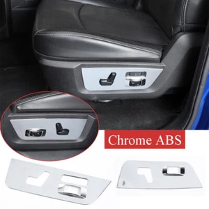 2pcs Chrome ABS Electric Seat Adjustment Panel Trim Fit For Dodge RAM 2010-2017 - Picture 1 of 9