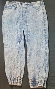 Bleecher & Mercer Jeans Mens 36x30 Blue Ribbed Stretch Acid Wash Pants Preowned - Picture 1 of 8