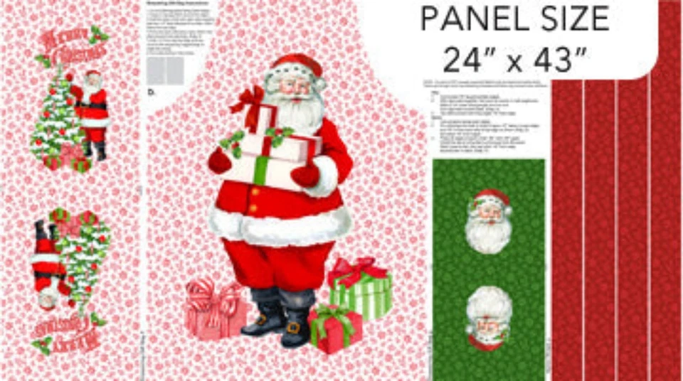 Delantal de lona vintage de Navidad para niños y panel de bolsa de regalo de Northcott Fabrics Foto 1 de 1