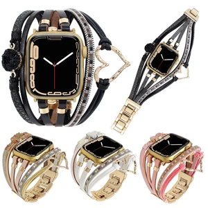 Boho Bracelet Leather Band Strap For Apple Watch 11 10 SE 3 42mm 44mm 45mm 49mm - Bild 1 von 31