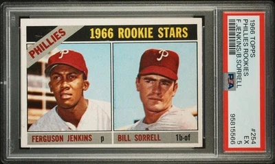 PSA 5 1966 Topps Phillies Rookie Stars Jenkins/Sorrell RC #254 - Image 1 of 2