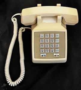 Vintage AT&T Push Button Desk Phone CS2500DMGH - Beige - Picture 1 of 12