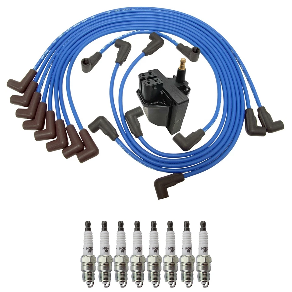 Kit de juego de bujías y cables Hitachi bobinas de encendido NGK 8 V-Power para G30 K1500 V8 Foto 1 de 1