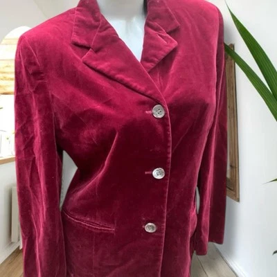Talbots красный бархат куртка размер 10P миниатюрных 10 вечера винтажный 90-х мягкое женское пальто - Изображение 1 из 4