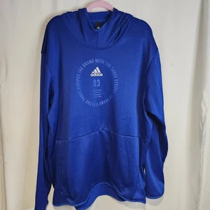 Adidas Gameday Hoodie Men 2XL Blue Brand Logo Men Casual Shirt Hooded Pullover - Picture 1 of 8