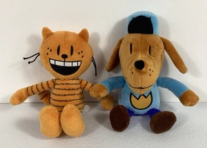 Juego de 2 peluches Dog Man & Petey The Cat de 9" película Jakks & Merrymakers - Imagen 1 de 8