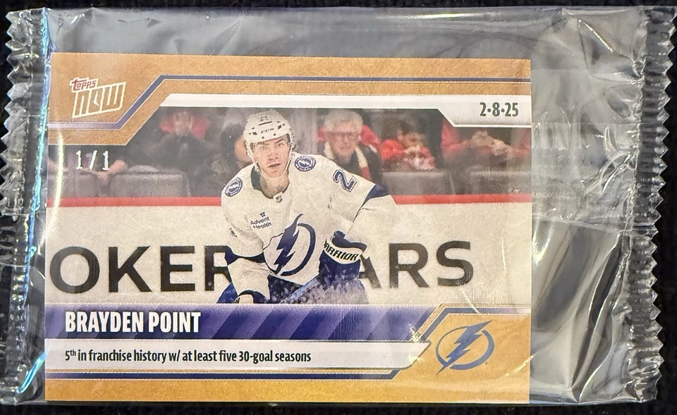 2024-25 NHL TOPPS NOW® Sticker #112 🏒 Brayden Point 🏒 TB Lightning ⚡️ GOLD 1/1 - Image 1 of 4