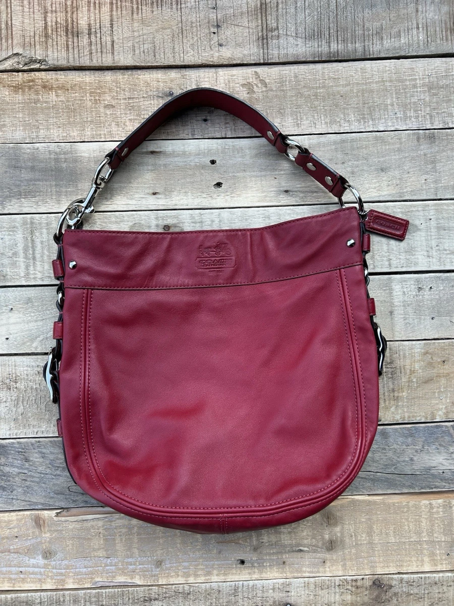 RARE COACH Zoe 赤のエナメルレザーショルダーバッグ 12735 低 価格ファッション - RARE COACH Zoe 赤のエナメルレザーショルダー