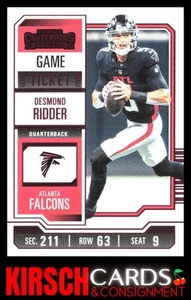 Boleto de juego Desmond Ridder 2023 Panini Contenders #4 Red Atlanta Falcons - Imagen 1 de 2