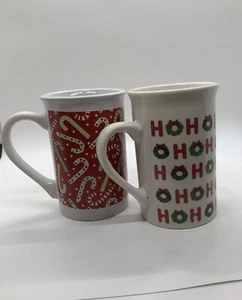 Royal Norfolk Christmas Candy Cane And Ho Ho Ho Mugs - Imagen 1 de 2