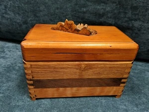 Handcrafted Wooden Box w/ Lid - Picture 1 of 7
