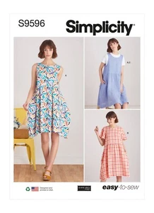 SIMPLICITY 9596 MISSES' PULLOVER DRESS KNIT TOP Sewing Pattern Sizes XS - XL - Picture 1 of 8
