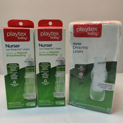 2 forros de 8-10 OZ Playtex Baby Nurser con 105 forros desechables Foto 1 de 4