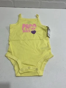 NWT! Carter's Baby Bright Yellow Papa Has My Heart One Piece 12M - Picture 1 of 4