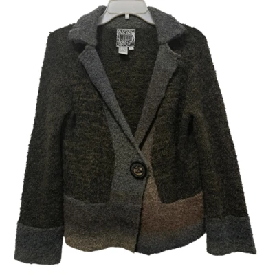 Curio Ombre Wool Blend Grannycore Cozy Cardigan Large Gray Multi-color - Image 1 of 4