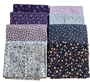 Lot of 8 Pieces Floral Theme Quilt Fabric Various Colors Approximately 1 YD Each - Picture 1 of 13