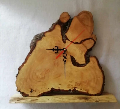 Handmade Pine Wood Clock Unique Rustic - Image 1 of 2