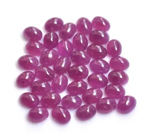 AAA 6x8 MM 100% Natural Red Burma Ruby Cabochon Loose Gemstone 5 Pcs Lot -1211 - Picture 1 of 11