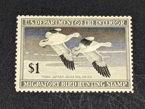 US 1 Dollar Department of Interior-Migratory Bird Hunting Stamp 1947 MNH #RW 14 - Picture 1 of 2