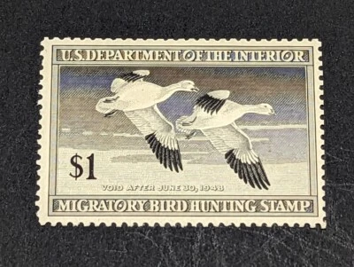 US 1 Dollar Department of Interior-Migratory Bird Hunting Stamp 1947 MNH #RW 14 - Image 1 of 2