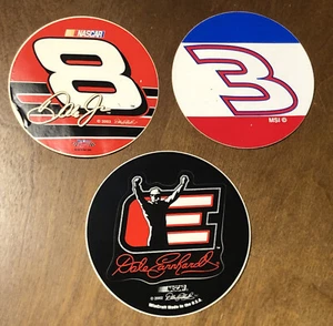 VINTAGE LOT OF 3 - Dale Earnrardt & Jr NASCAR Car Stickers Decals Circle Logos - Picture 1 of 12