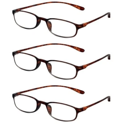 Calabria 718 Flexie Oval Reading Glasses +2.00 Tortoise (3pack) Men/Women Bendab - Image 1 of 4