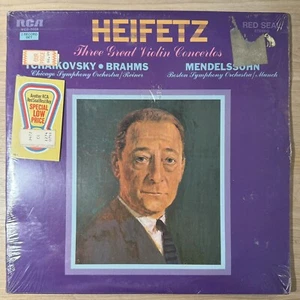 SEALED (2) LP HEIFETZ — Tchaikovsky — Brahms — Three Great Violin Concertos 7058 - Picture 1 of 2
