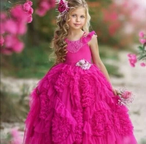 Dollcake Best Wishes Barbie Pink Frock Gown Girls Boutique Party Formal NWT 10 - Picture 1 of 6