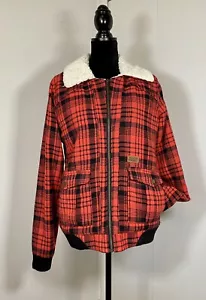 Volcom Scout Jacket Red Black Buffalo Plaid Check XL - Picture 1 of 5