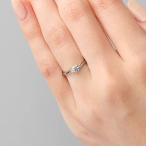 14K White Gold Certified Lab Grown Wedding Ring 0.60 Ct Round Cut Diamond - Picture 1 of 10