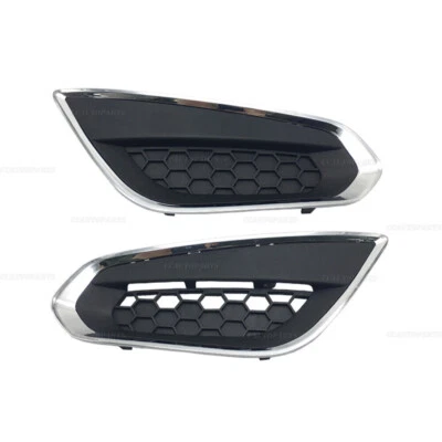 2Pcs Fits 2011 - 2013 Volvo S60 Front Bumper Foglight Grille Chrome Left & Right Foto 1 de 2