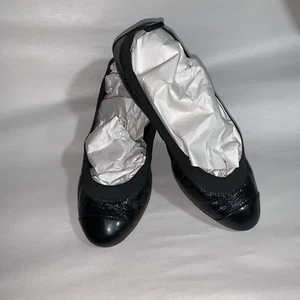 pre-loved authentic CHANEL size 35 soft crinkled patent leather BALLET FLATS - Picture 1 of 12