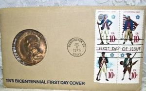 1975 Bicentennial Coin & Paul Revere First Day Cover FDC  Washington D.C. - Picture 1 of 2